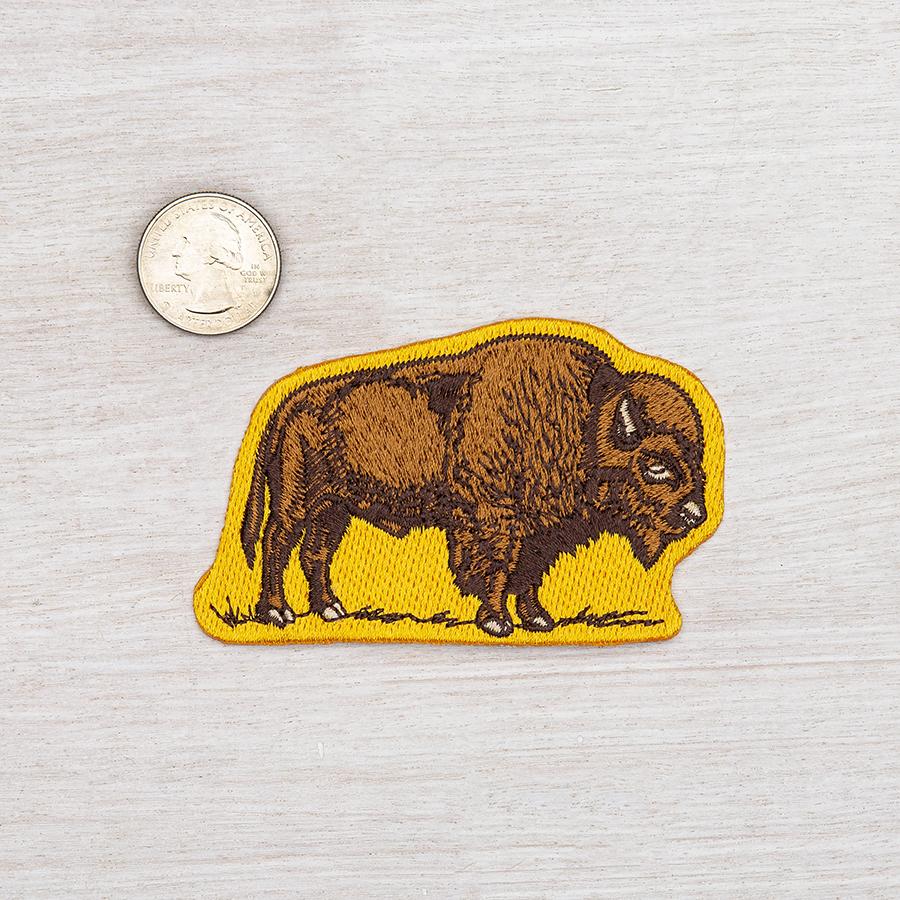 Bison Iron On Embroidered Patch