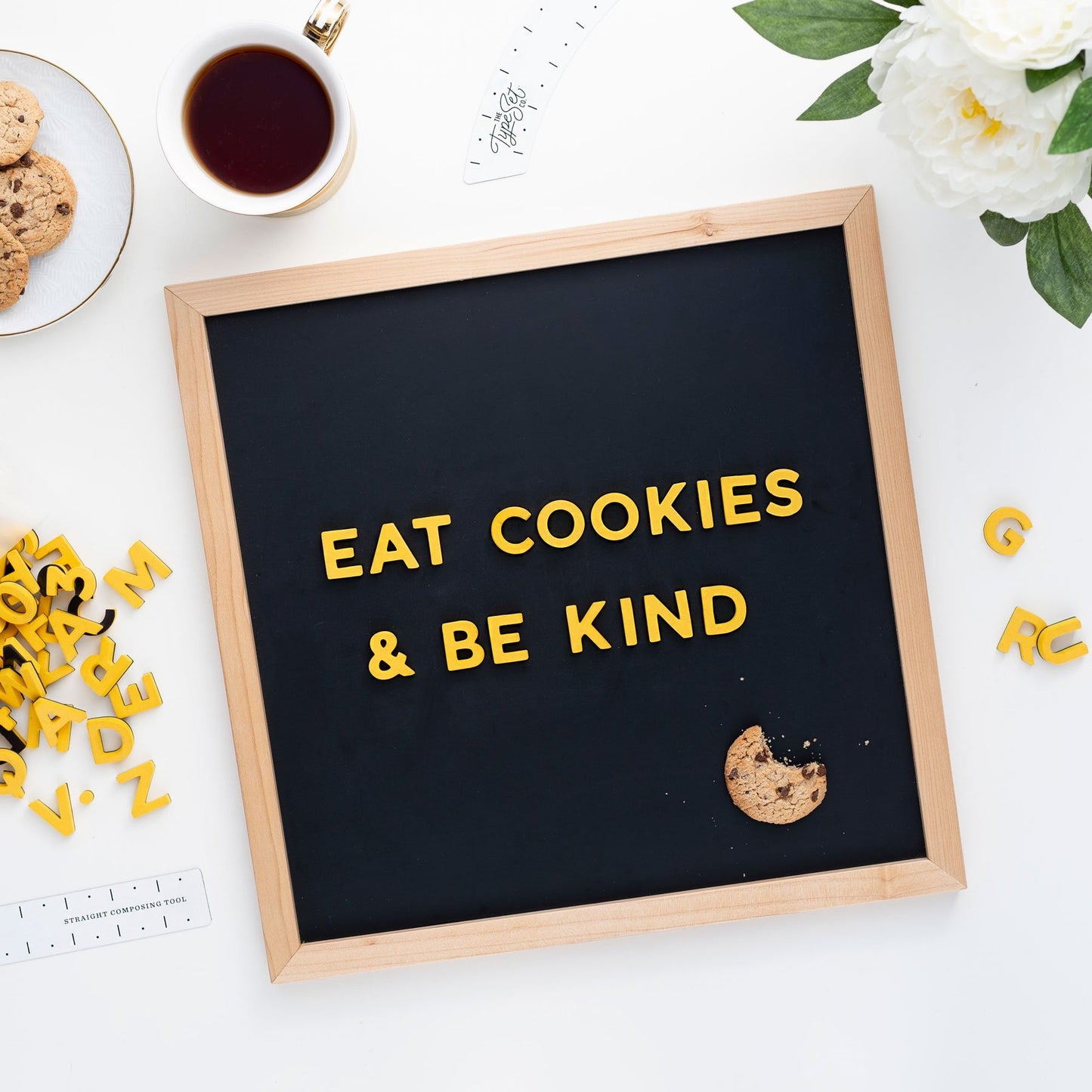 15" x 15" Magnetic Letter Board Slate - Black Chalkboard