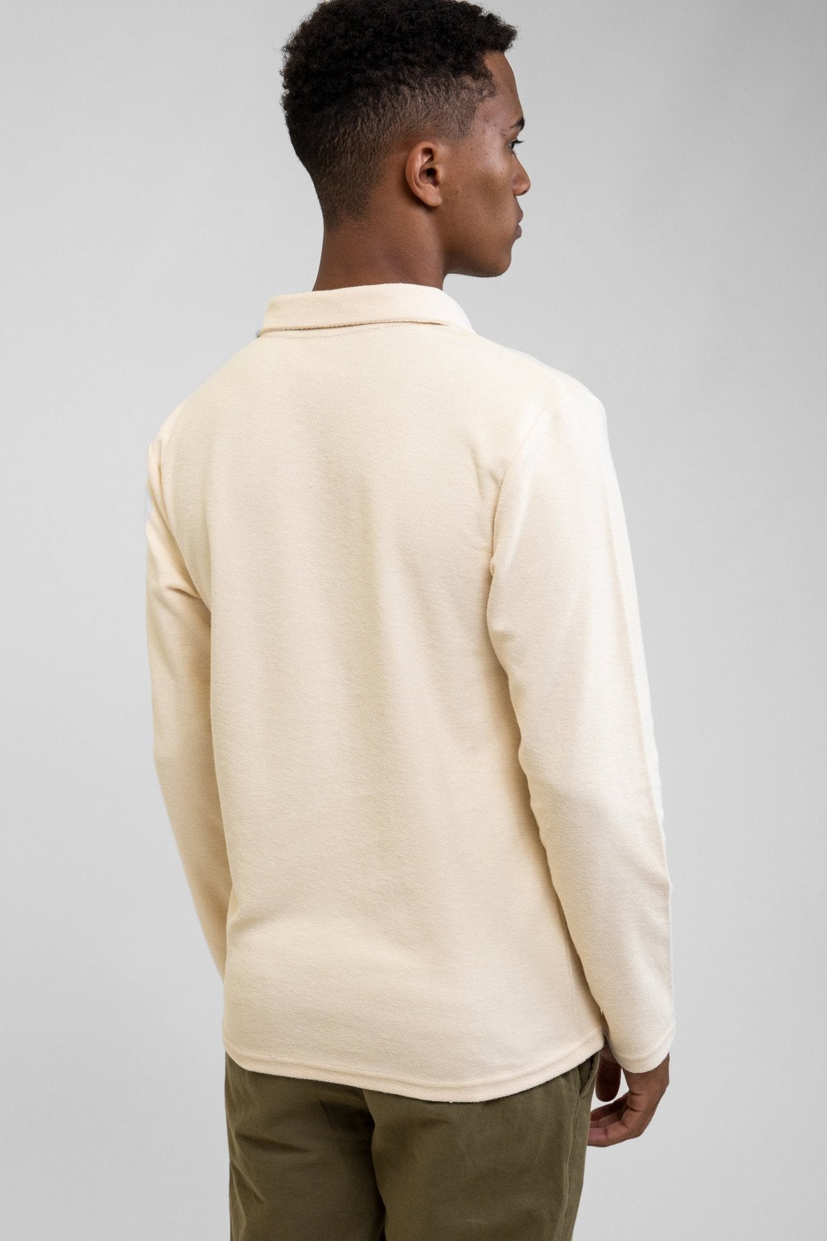 Vintage Terry LS Polo - Bone