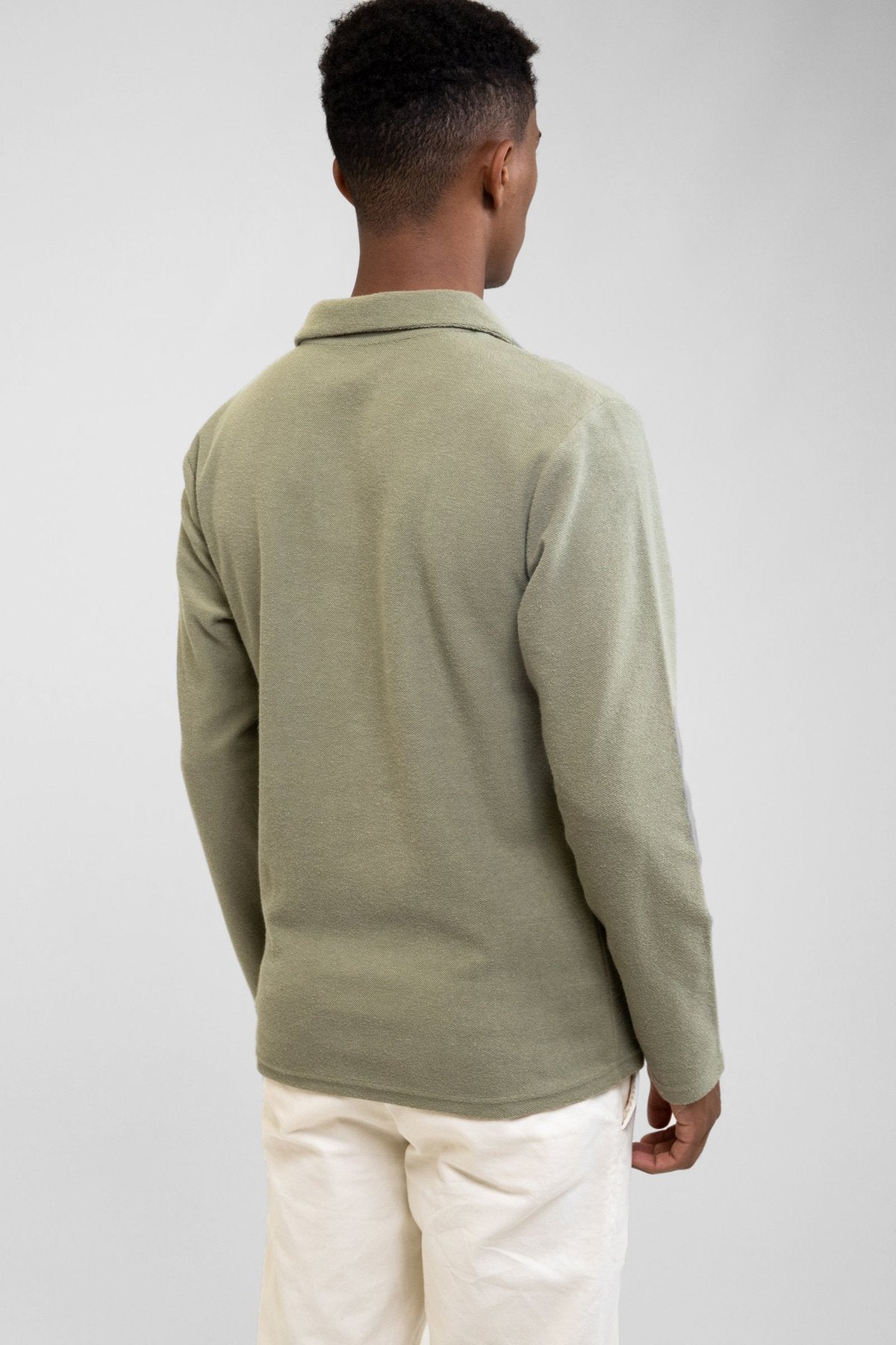 Vintage Terry LS Polo - Dusty Olive