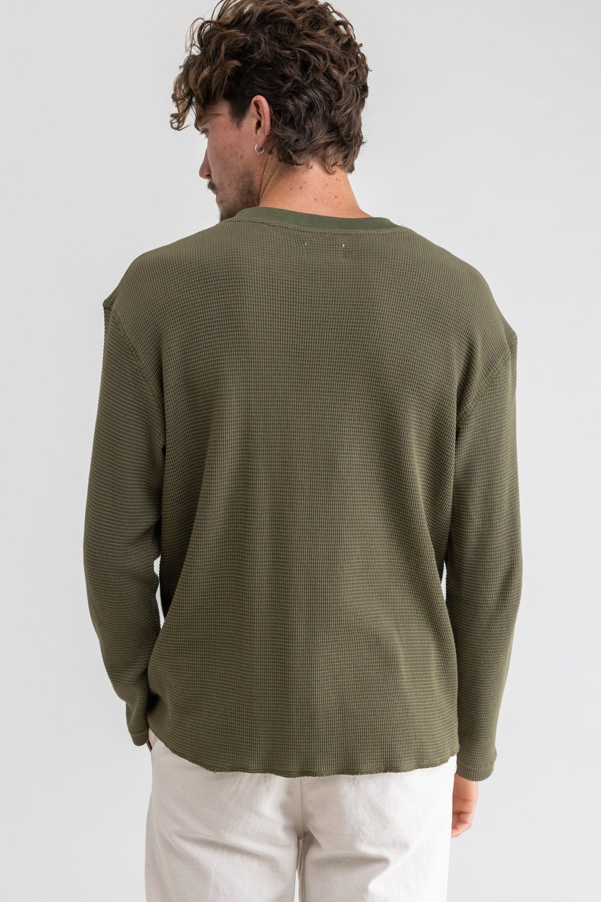 Classic Waffle Knit LS - Olive
