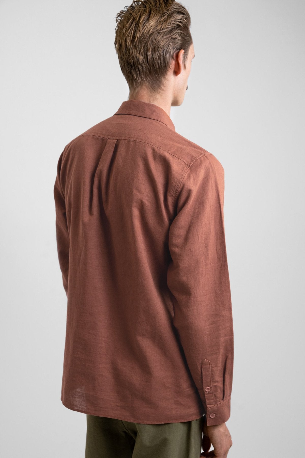 Classic Linen LS Shirt - Baked Clay