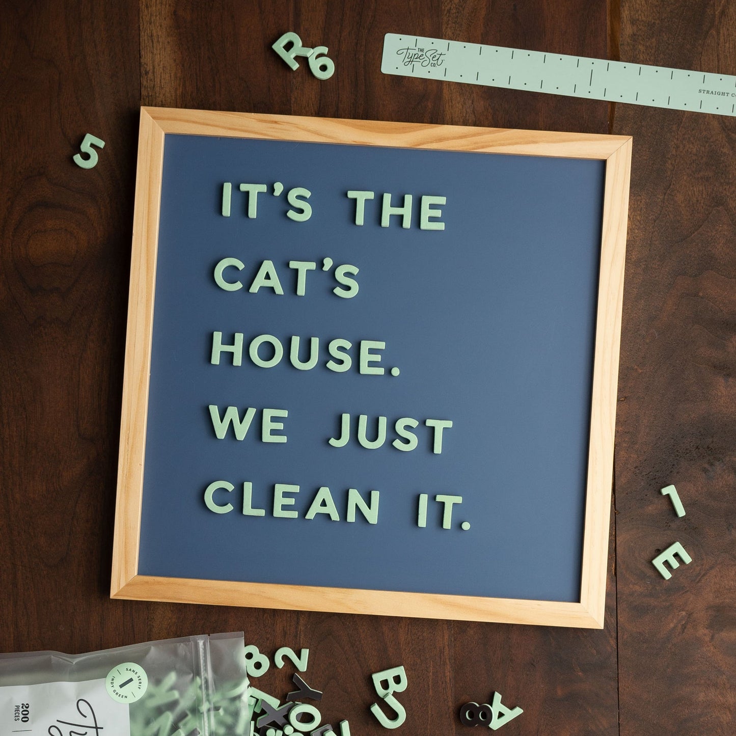 15" x 15" Magnetic Letter Board Slate - Navy Chalkboard