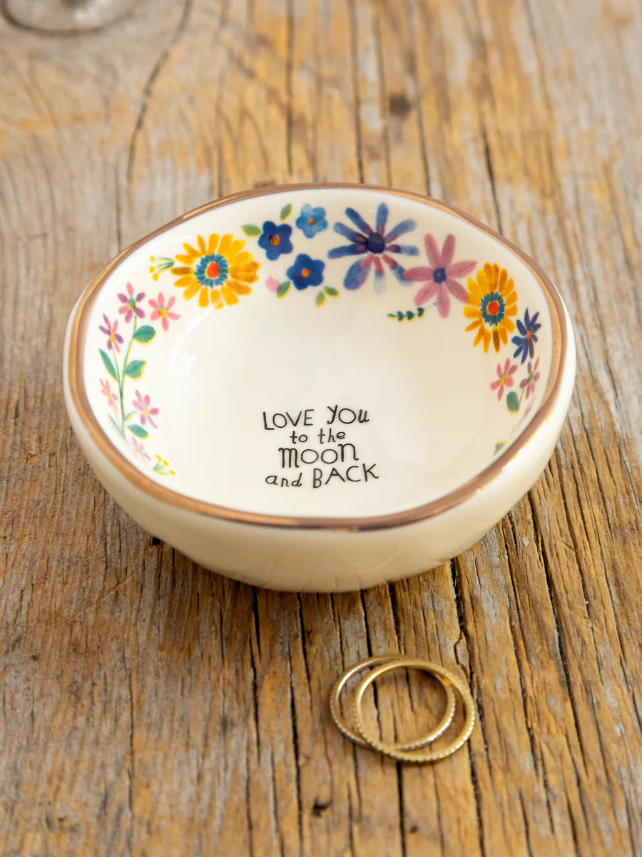 Natural Life Giving Trinket Floral Bowl "Moon & Back"