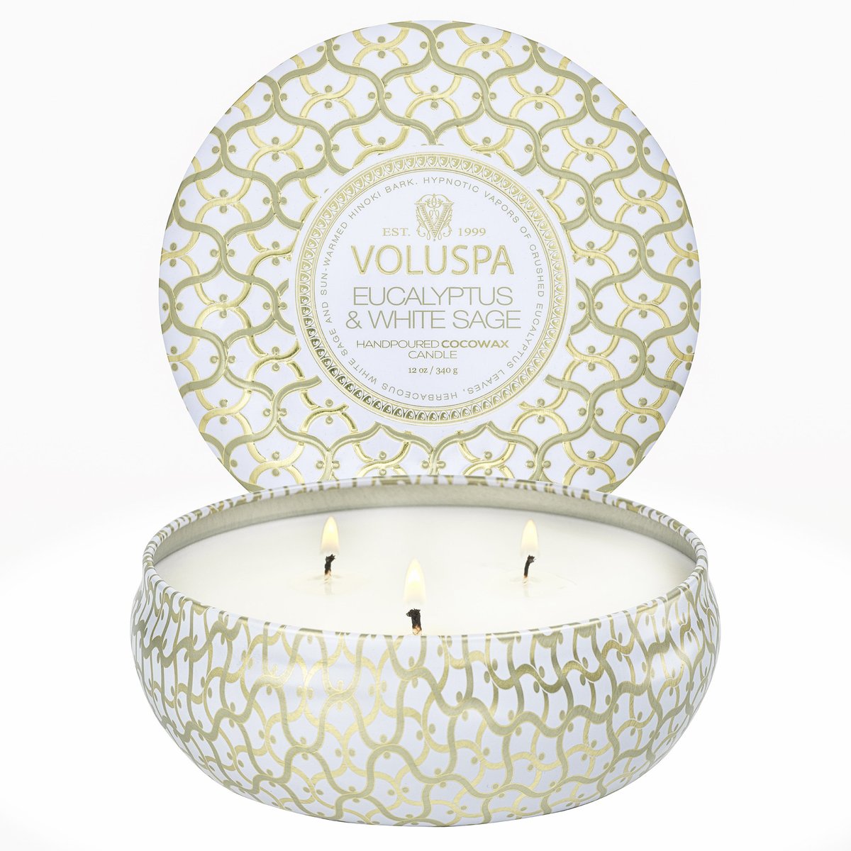 3 Wick Tin Candle - Eucalyptus & White Sage