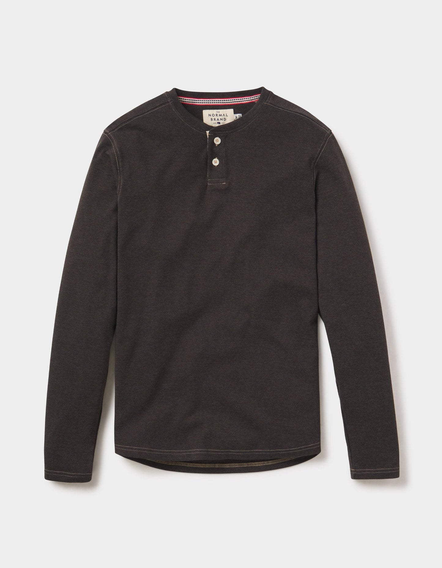 Puremeso Two Button Henley - Charcoal
