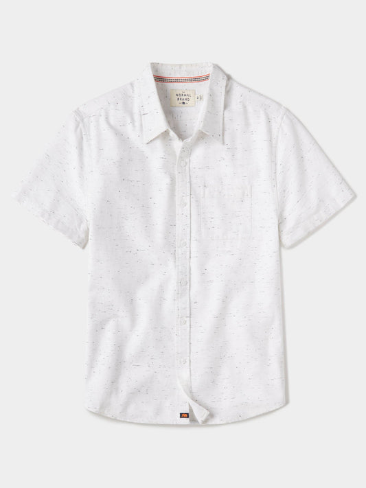 Freshwater Button Up Shirt - White Nep
