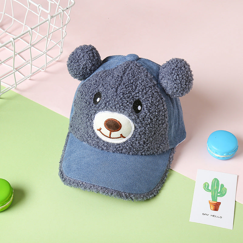 Kid's Bear Baseball Hat - Blue