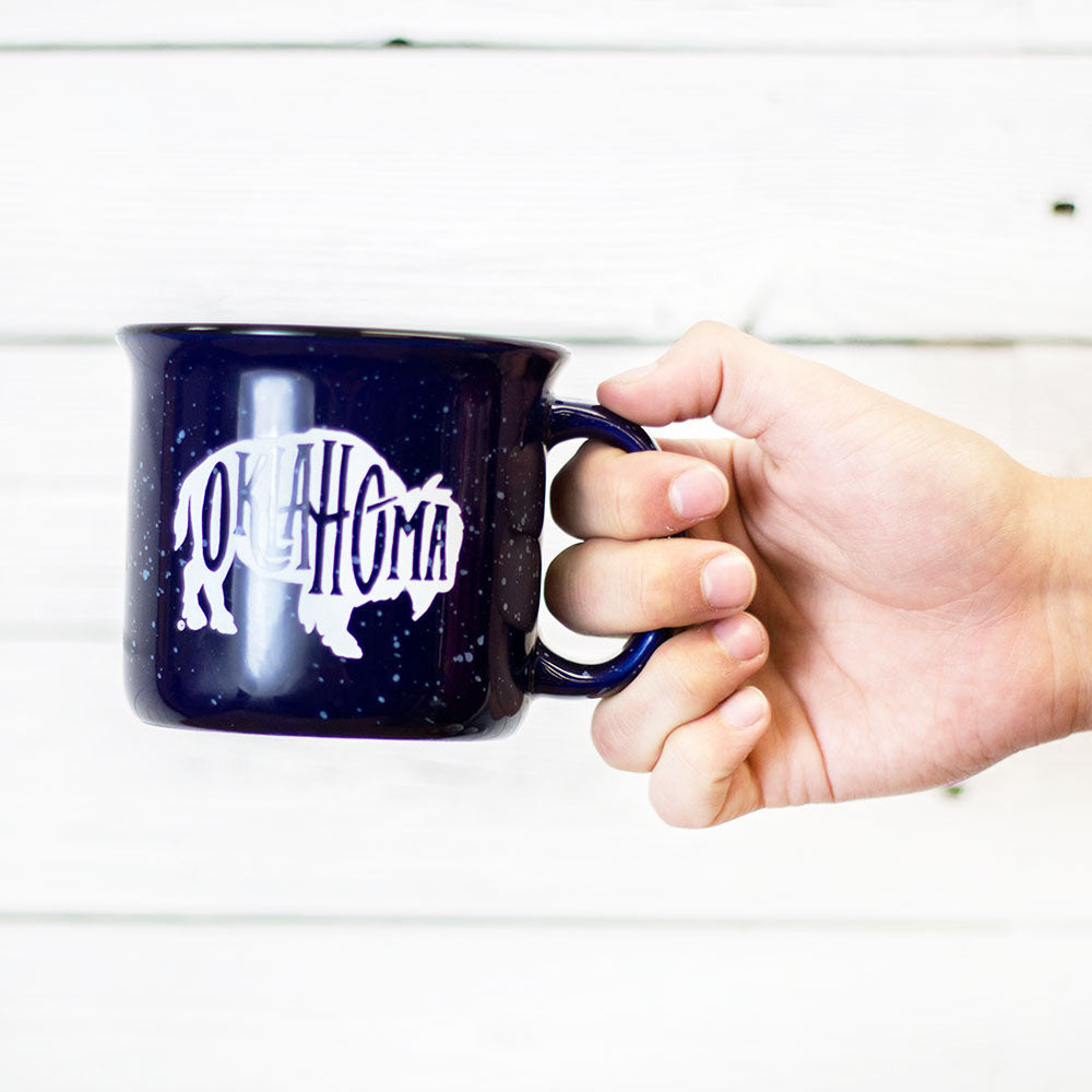 Navy Campfire Bison Mug