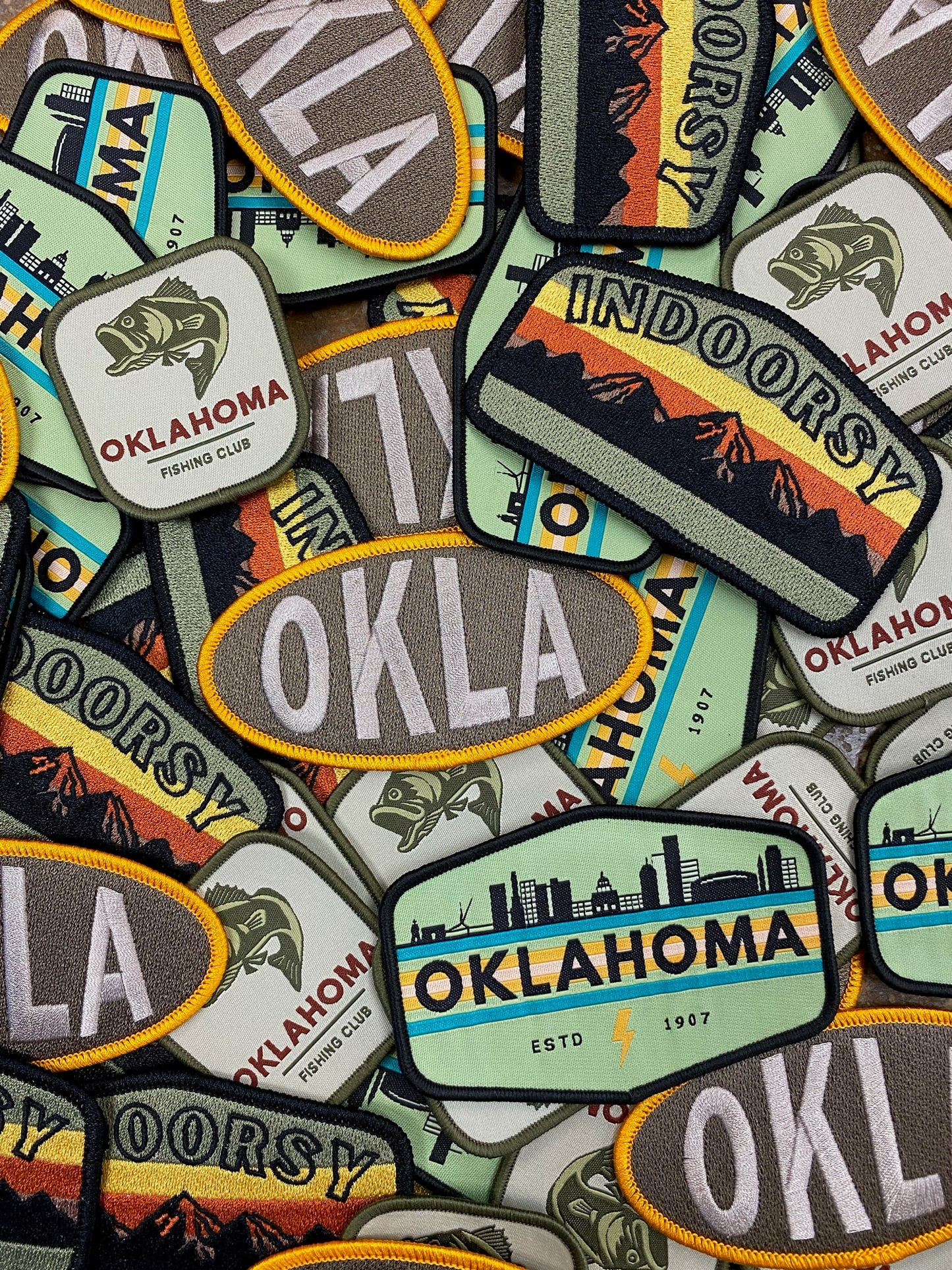 Blue Seven Oklahoma Patches