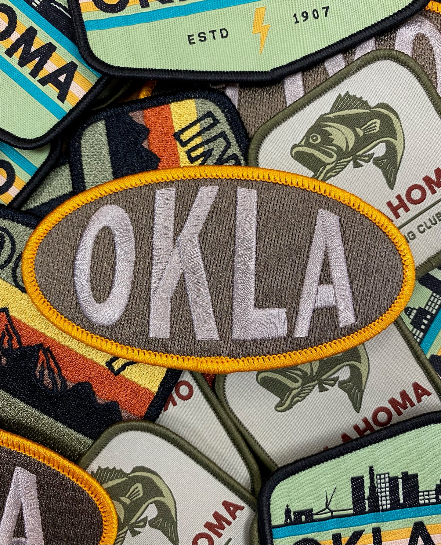 Blue Seven Oklahoma Patches