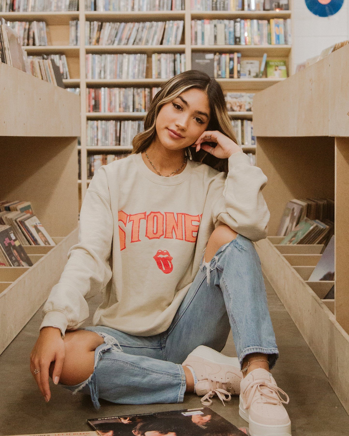 Rolling Stones Arch Thrifted Sweatshirt