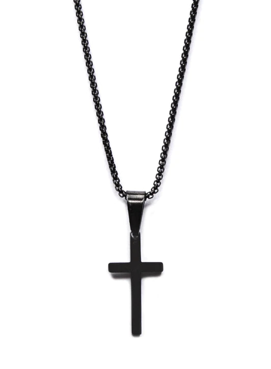 Small Black Cross Necklace