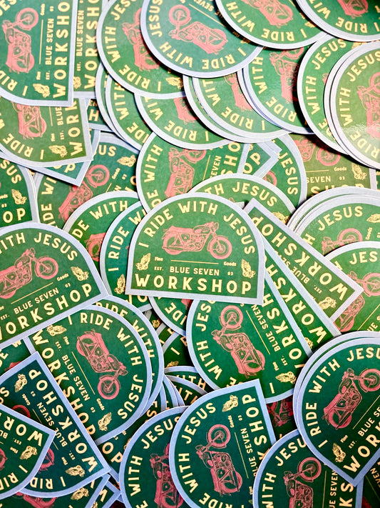 I Ride with Jesus Sticker