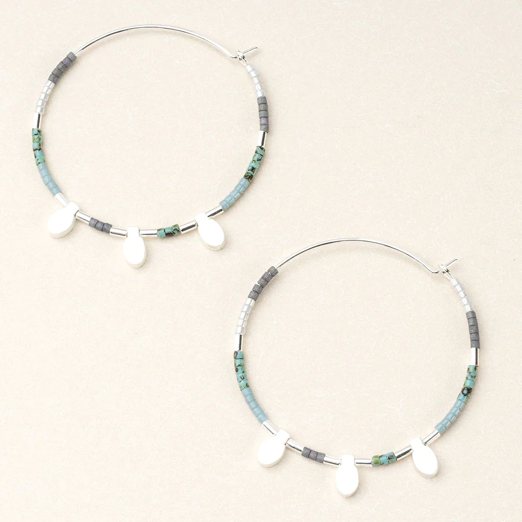 Chromacolor Miyuki Large Hoop - Turquoise Multi/Silver