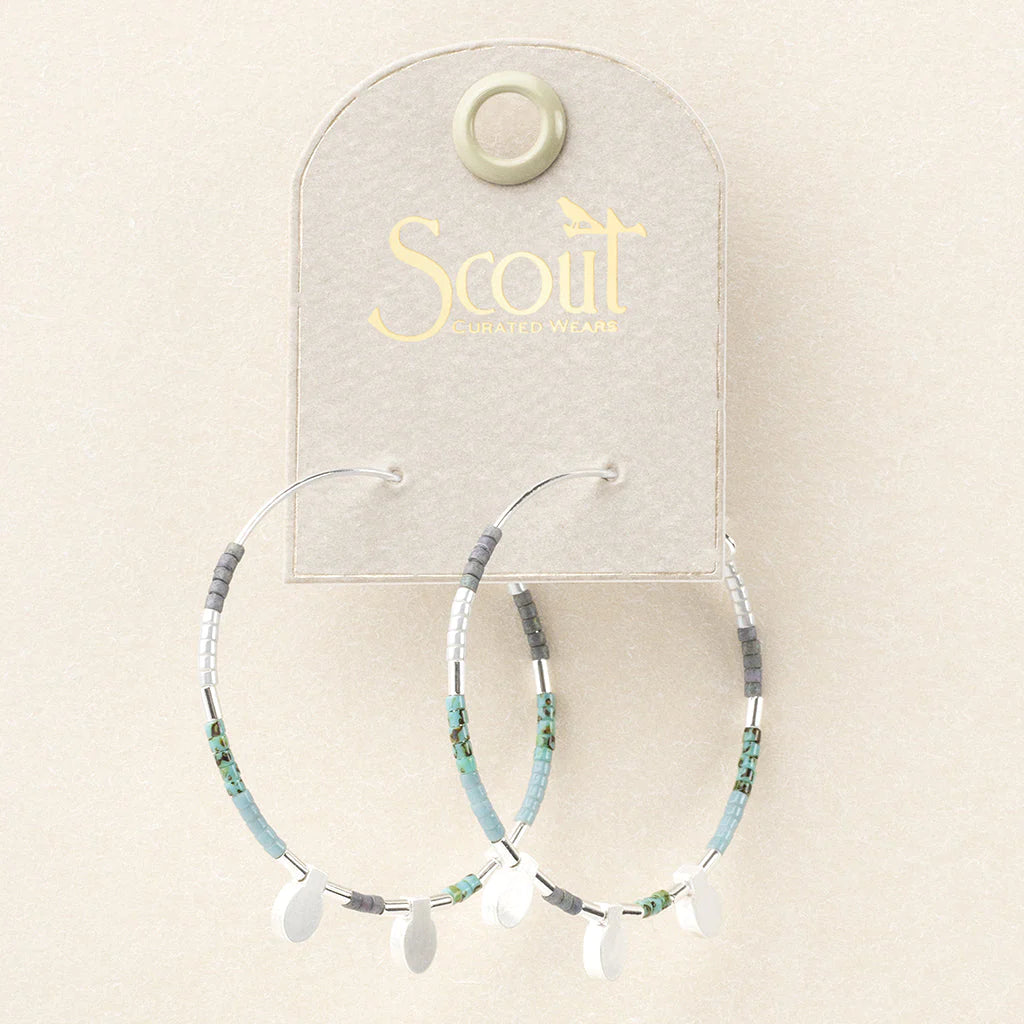 Chromacolor Miyuki Large Hoop - Turquoise Multi/Silver