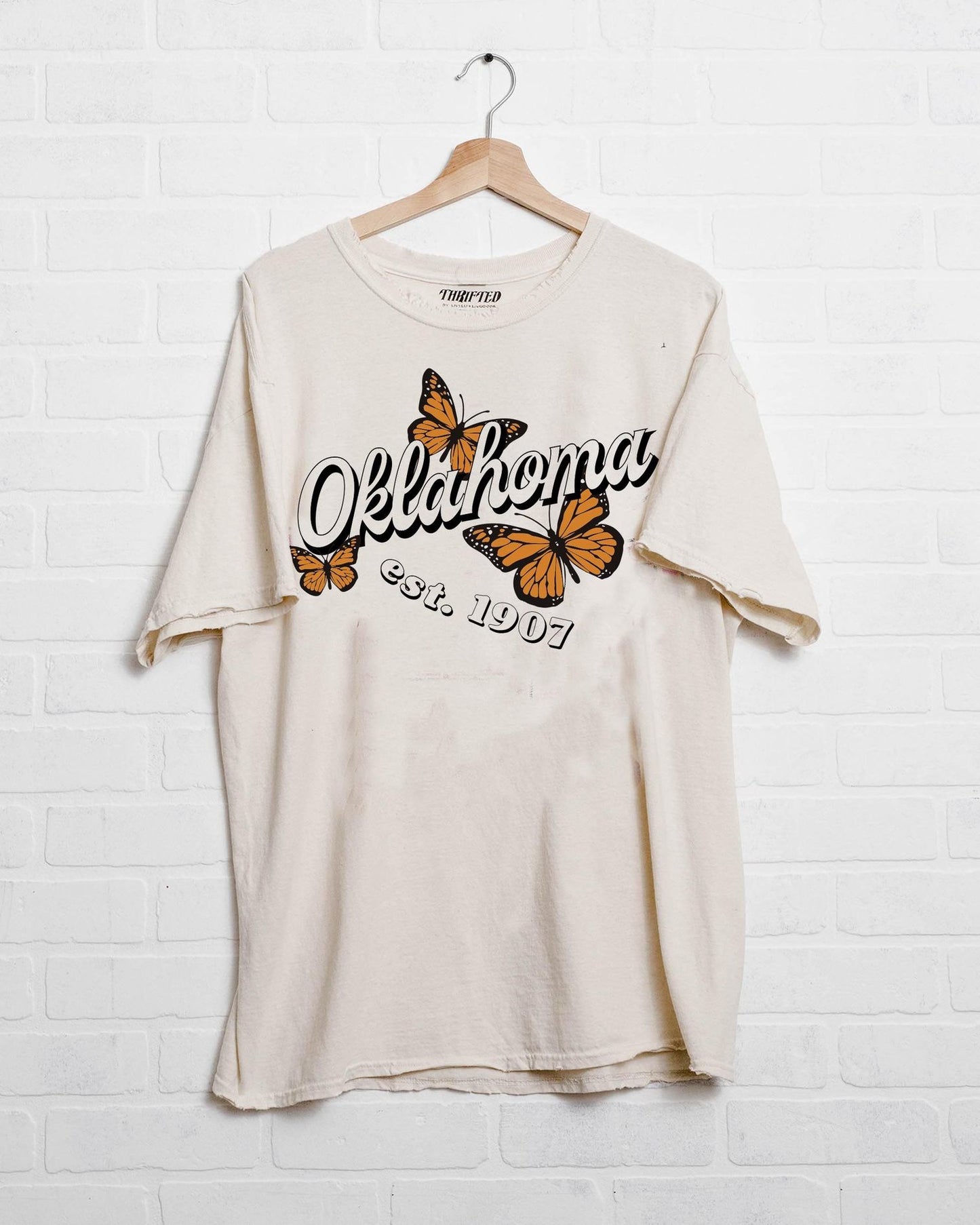 Oklahoma Butterfly Thrifted Tee