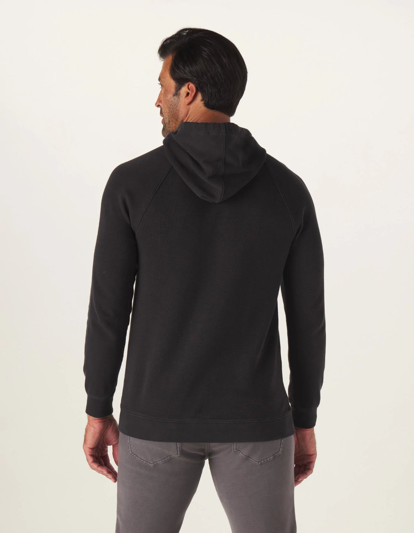FINAL SALE - Vintage Thermal Hoodie - Black