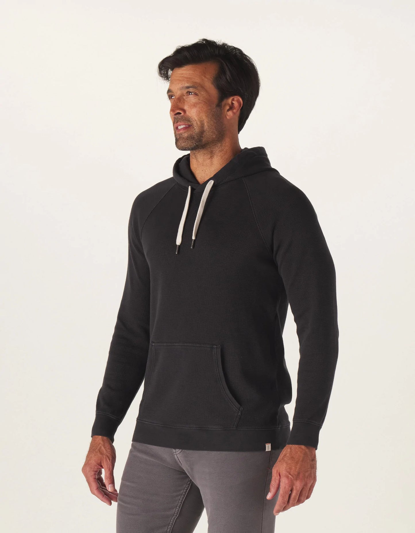 FINAL SALE - Vintage Thermal Hoodie - Black