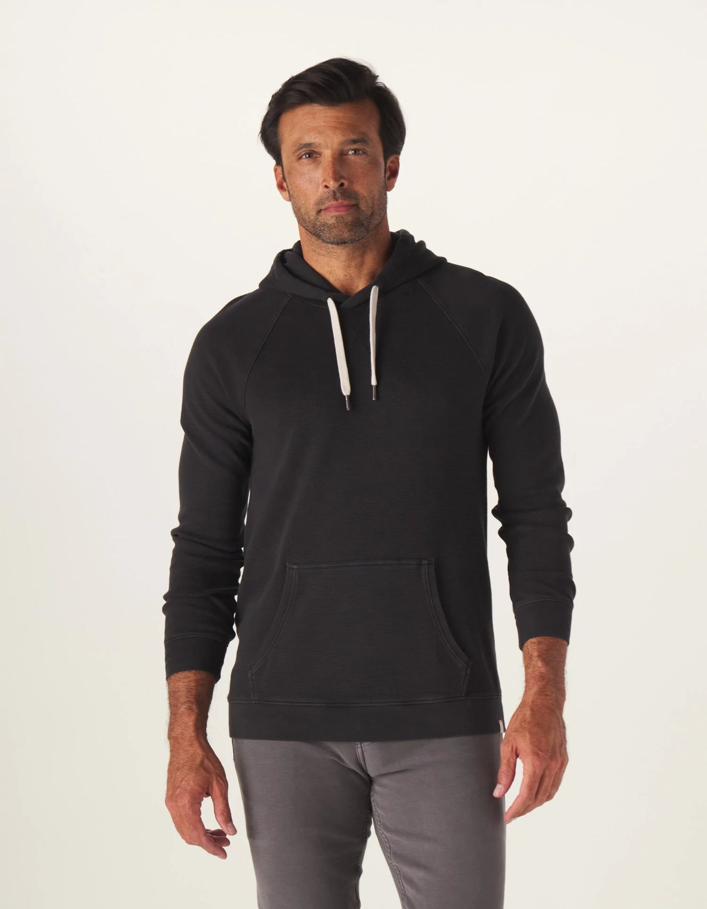 FINAL SALE - Vintage Thermal Hoodie - Black