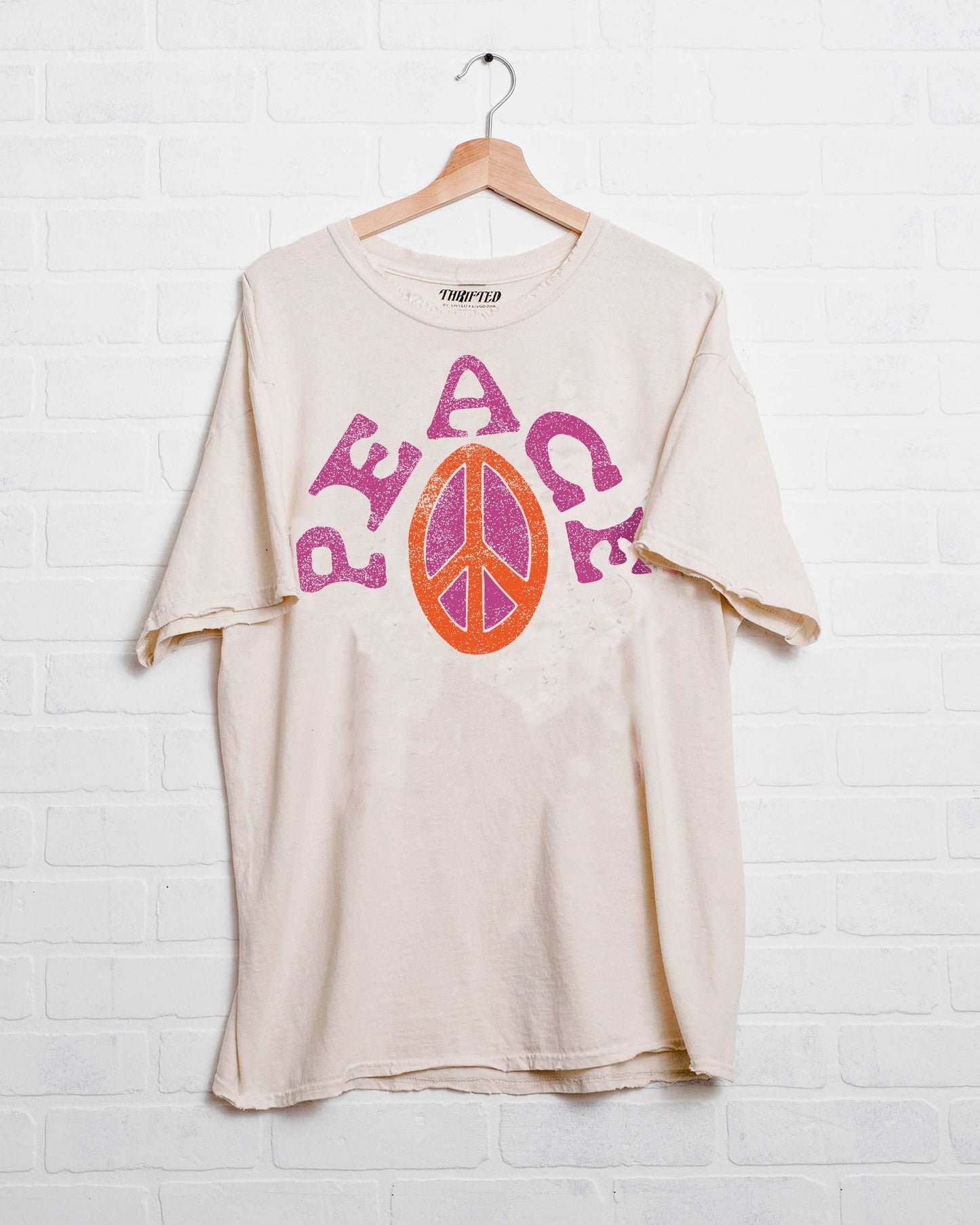 Peace Sign Thrifted Tee