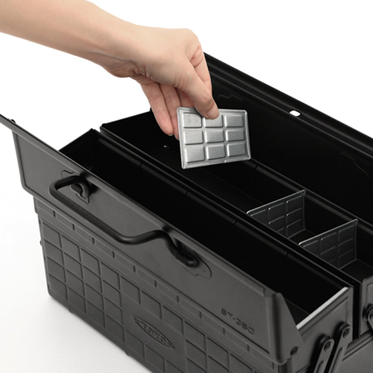 Steel Toolbox w/ Cantilever Lid - White