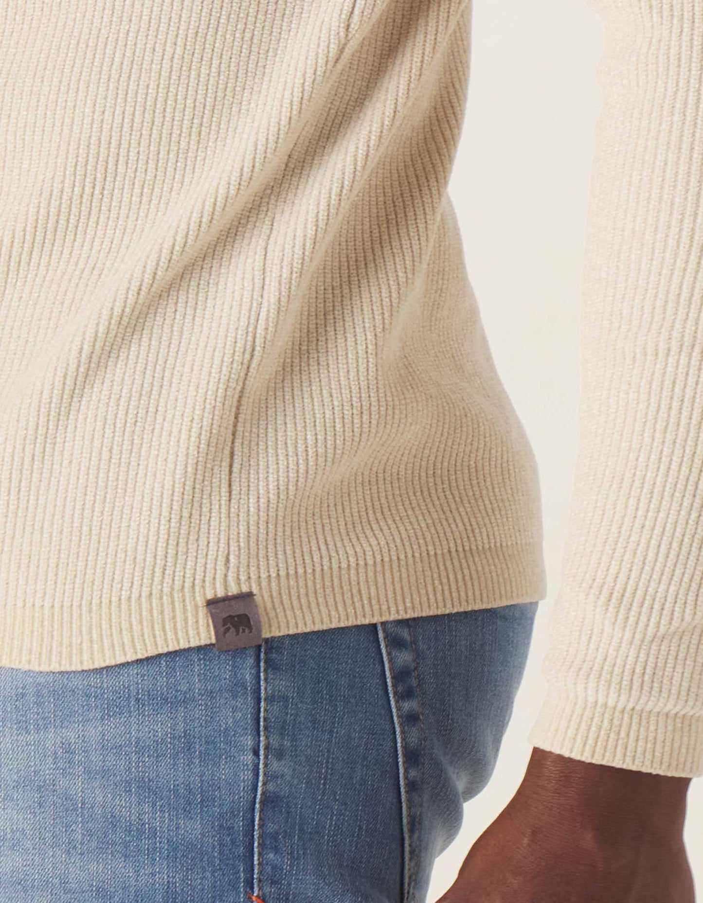 Chenille Stripe Crew - Ivory