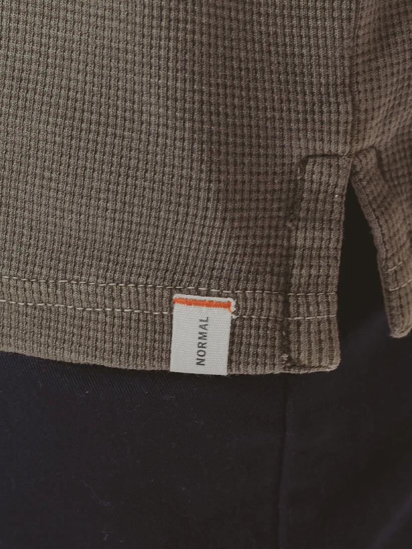 Vintage Thermal Henley - Olive