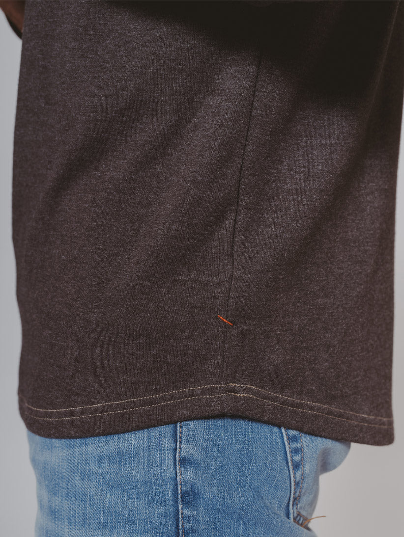 Puremeso Two Button Henley - Charcoal