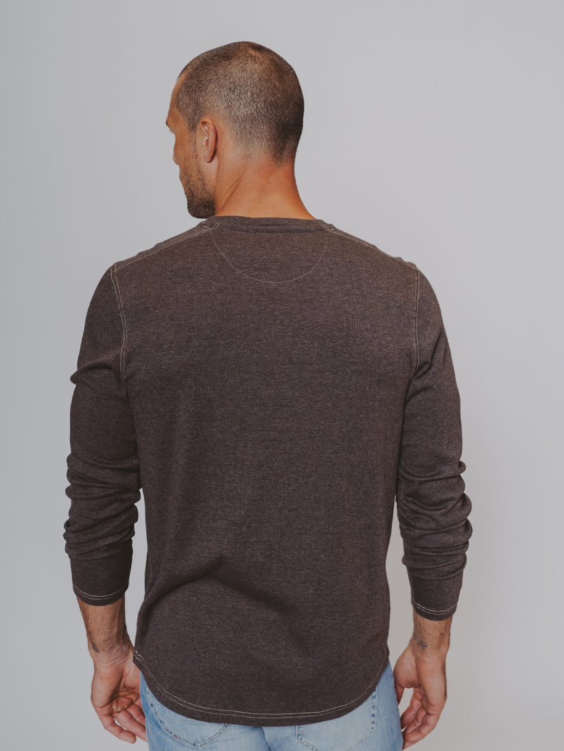 Puremeso Two Button Henley - Charcoal