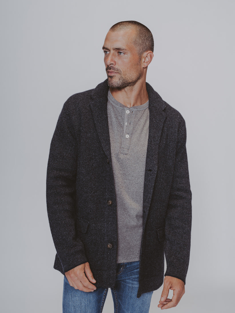 Lambswool Blazer - Navy