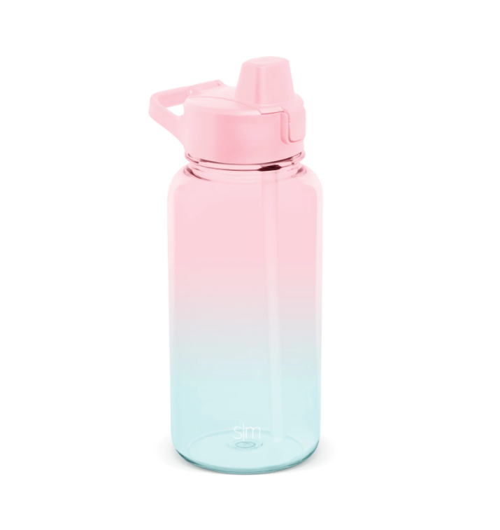Dot Wave Plate Pipette Tumbler Double Layer Sequin Lovely Pink Plastic  Water Bottle with Cover Straw