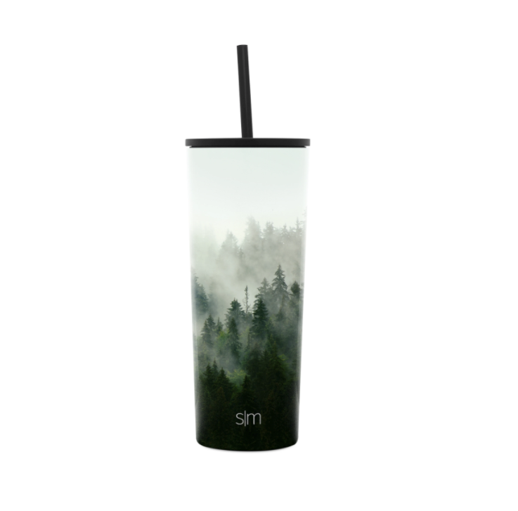 Forest Tree Tumbler, Mountain Tumbler with Lid and Straw, 20oz Vacuum Insulated Coffee Tumbler, Nature Coffee Mug Gifts for Women,Men, Reusable