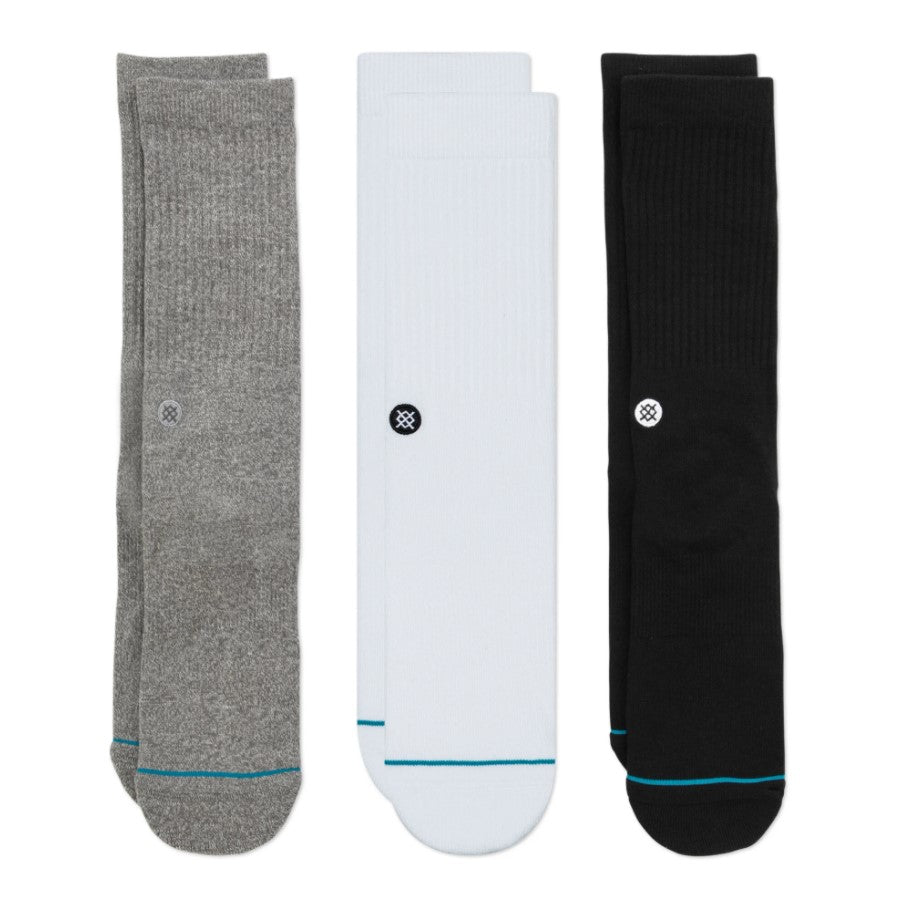 Icon Crew Socks 3 Pack - Multi - Large