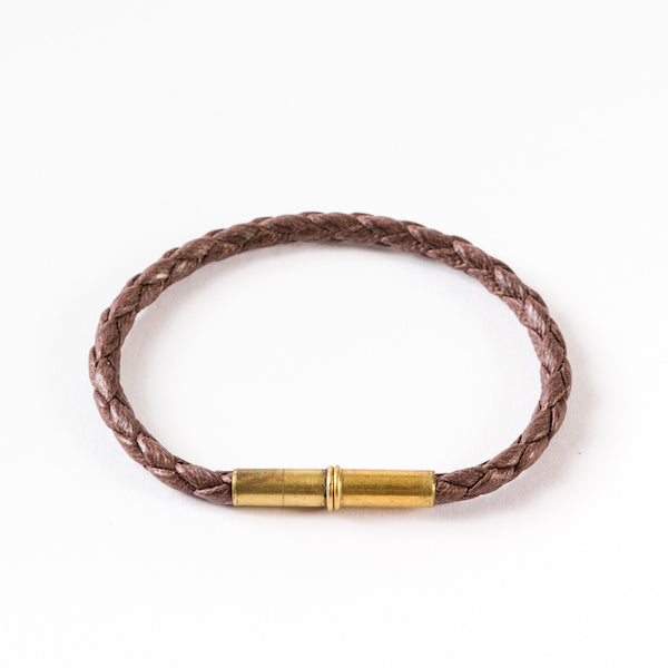 Flint Single Waxed Canvas Bracelet - Brown