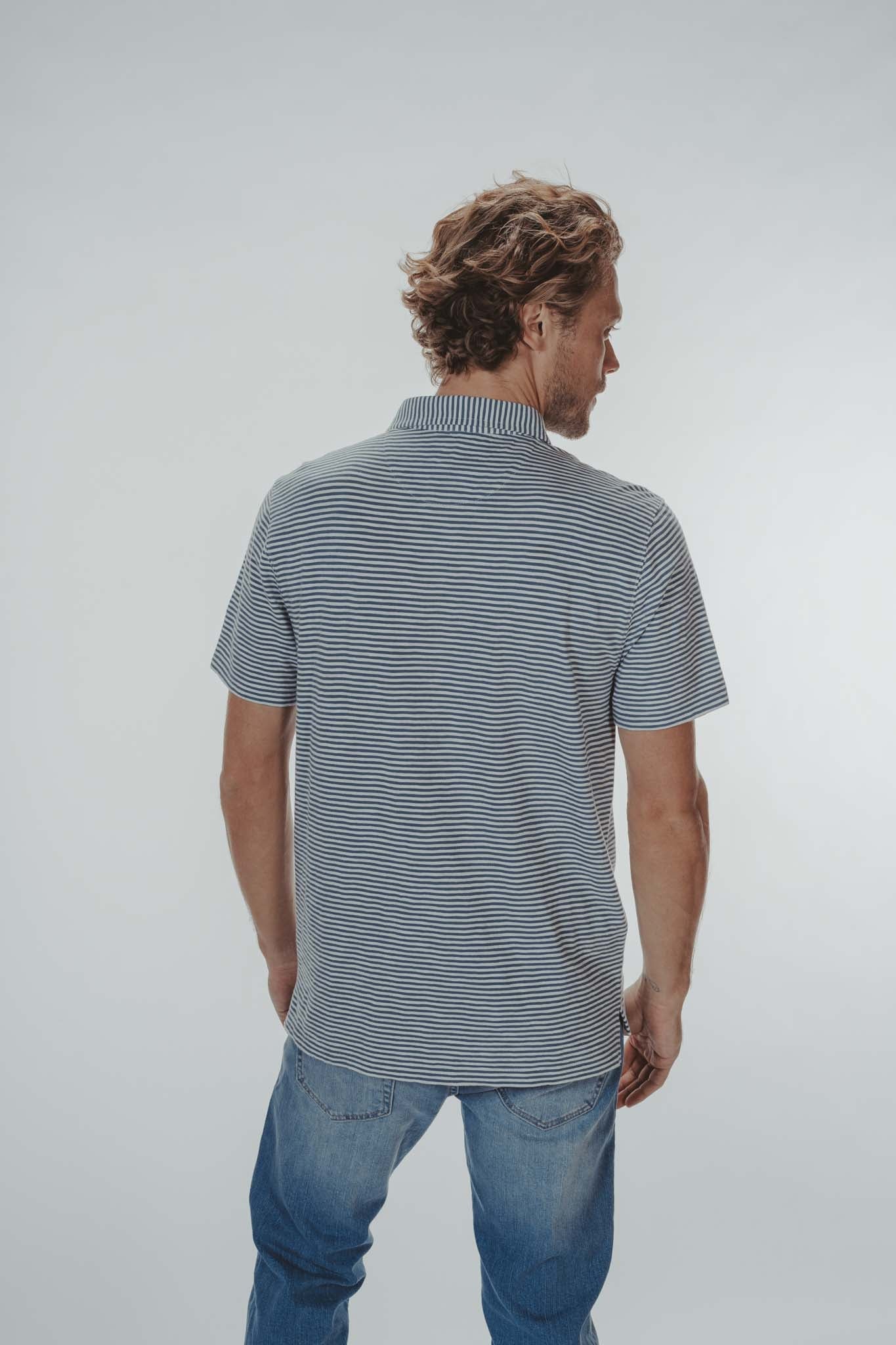 Vintage Slub Polo - Blue Stripe