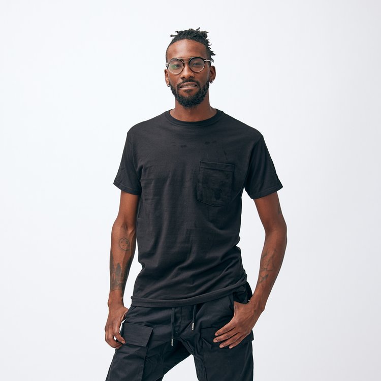 Blue Seven Backed Garment-Dyed Pocket Tee