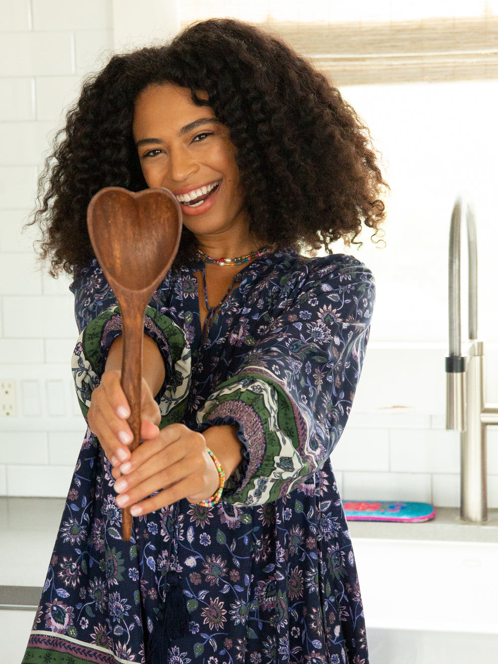 Wooden Heart Serving Spoon