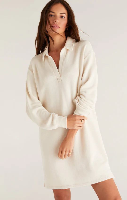 Aspen Sweatshirt Dress - Adobe White