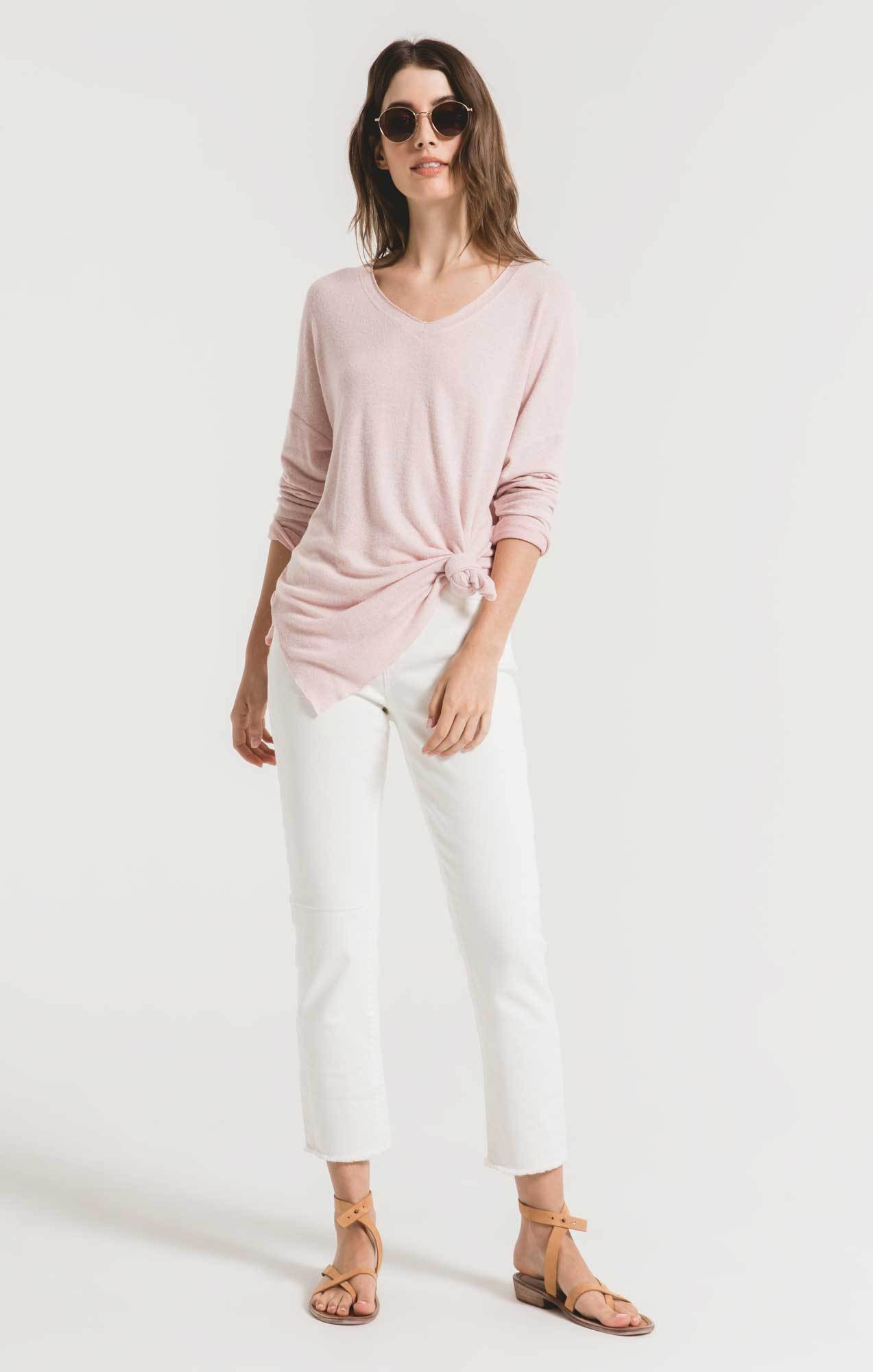 The Marled Sweater Knit V-Neck Tunic