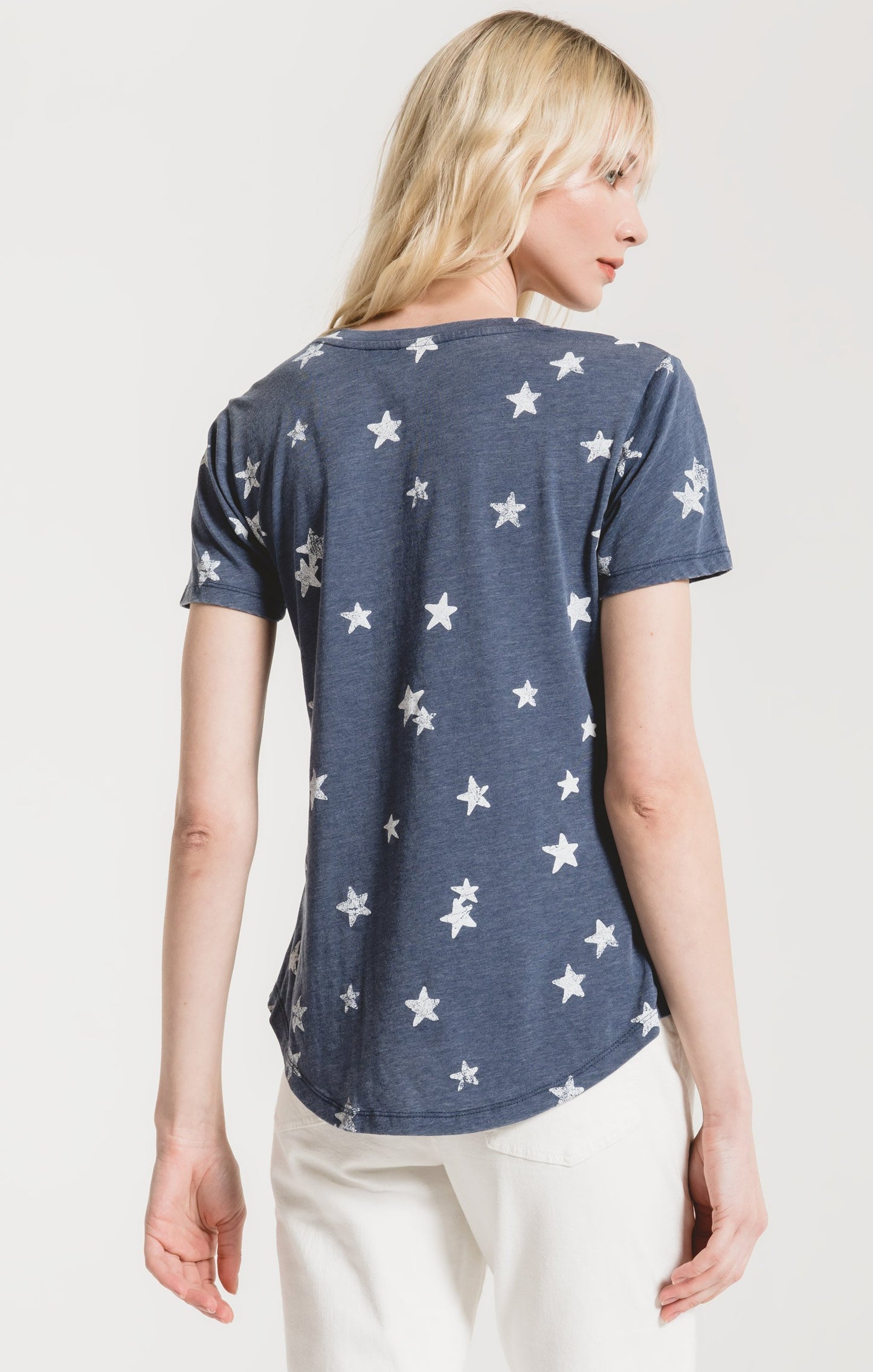 The Distressed Star V-Neck Tee