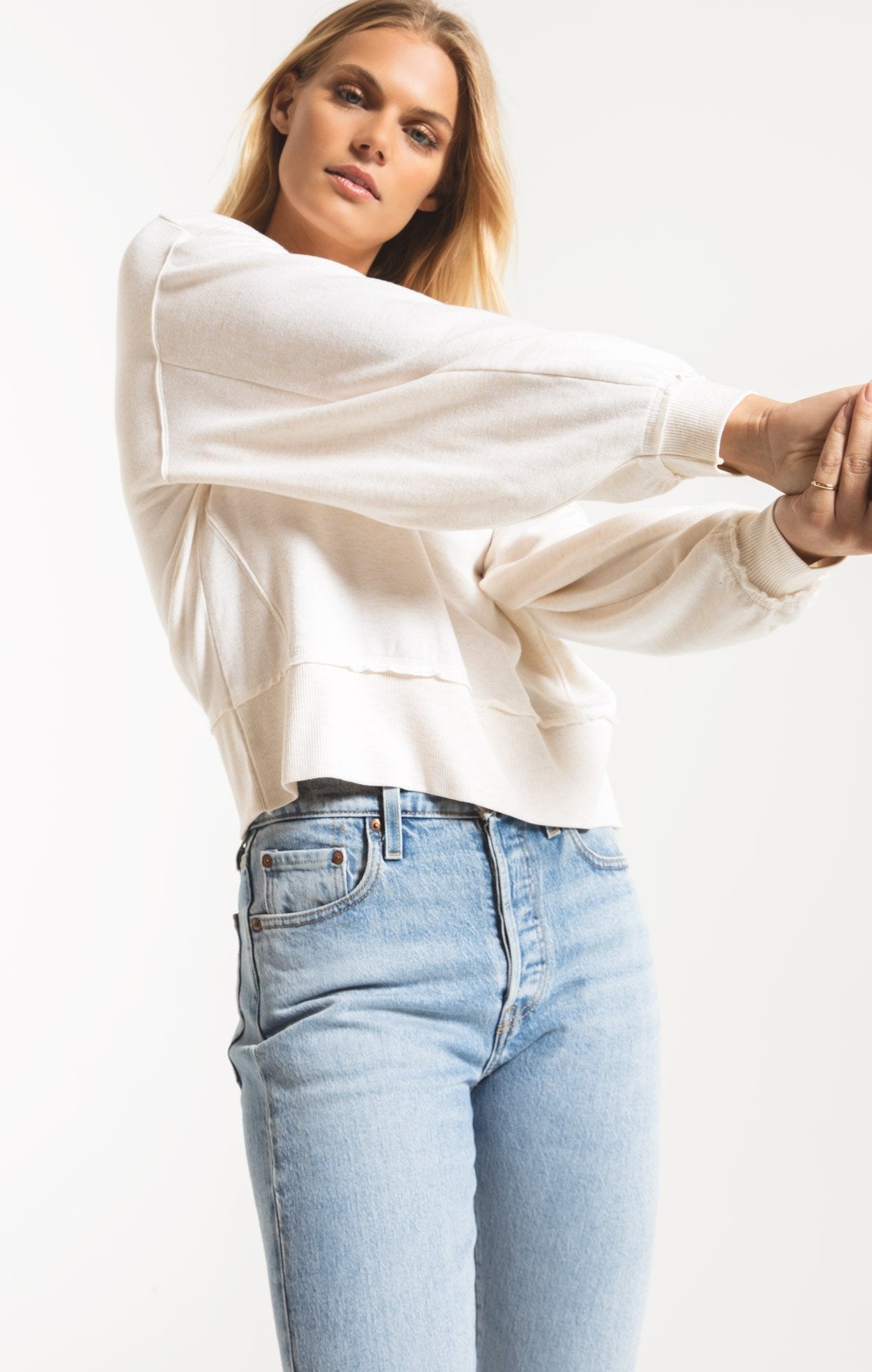 The Premium Fleece Deep V-Neck Pullover