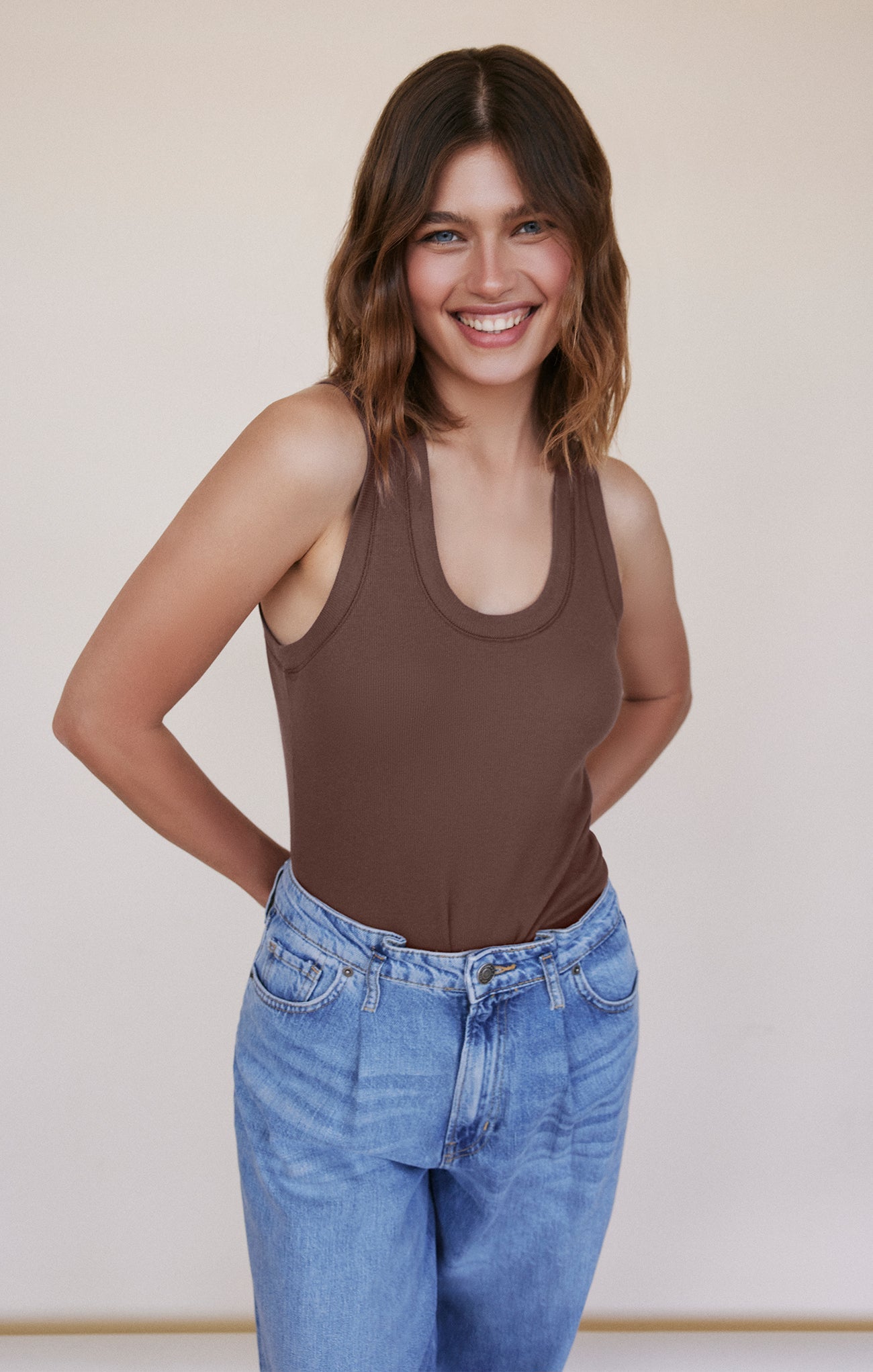 Sirena Rib Tank - Espresso