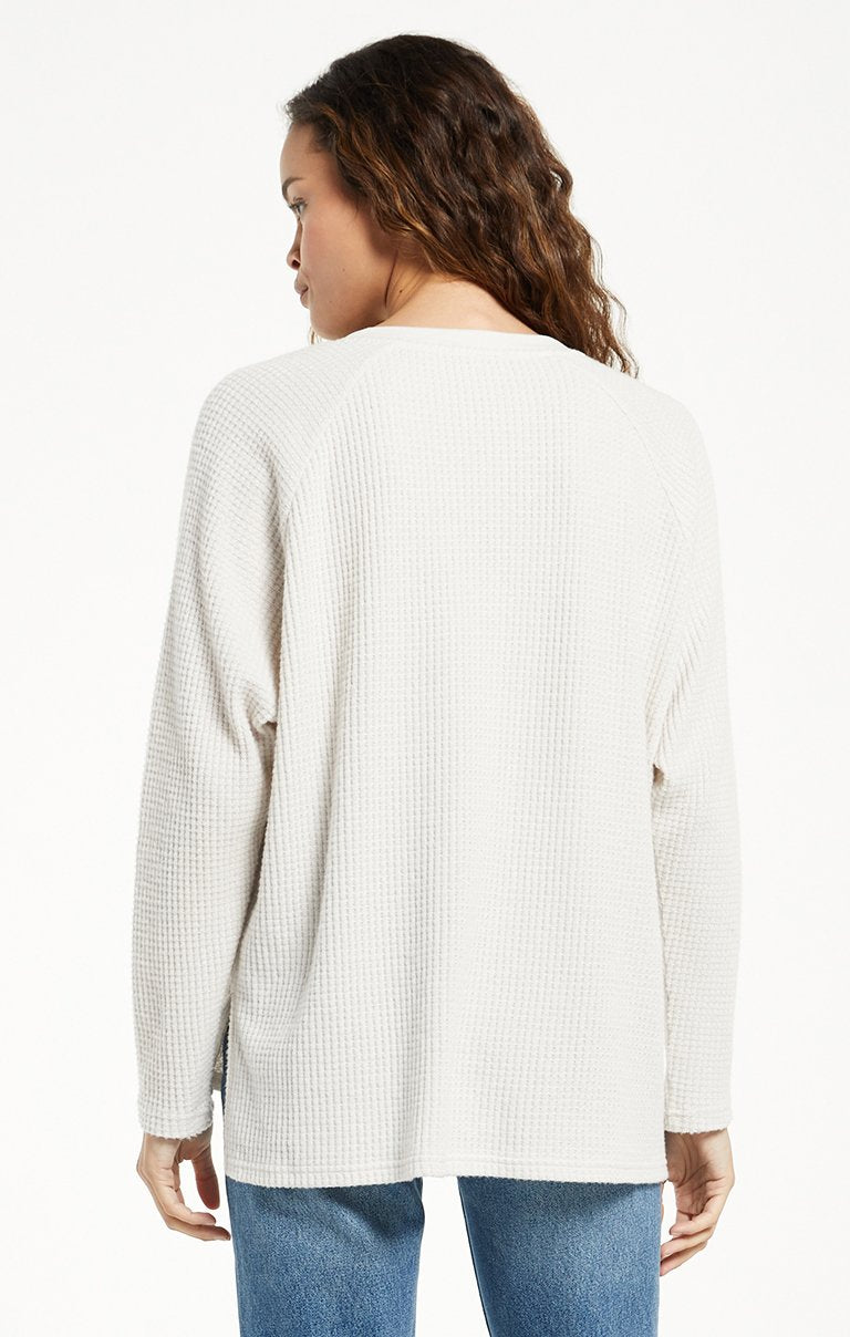 Ansel Brushed Thermal Top - Sandstone