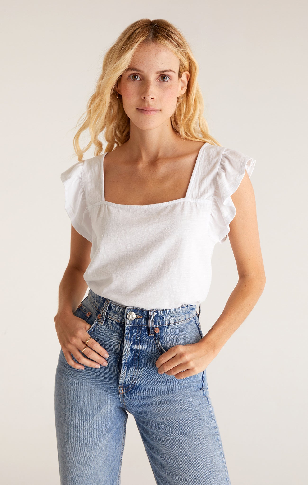 Marleigh Slub Top - White