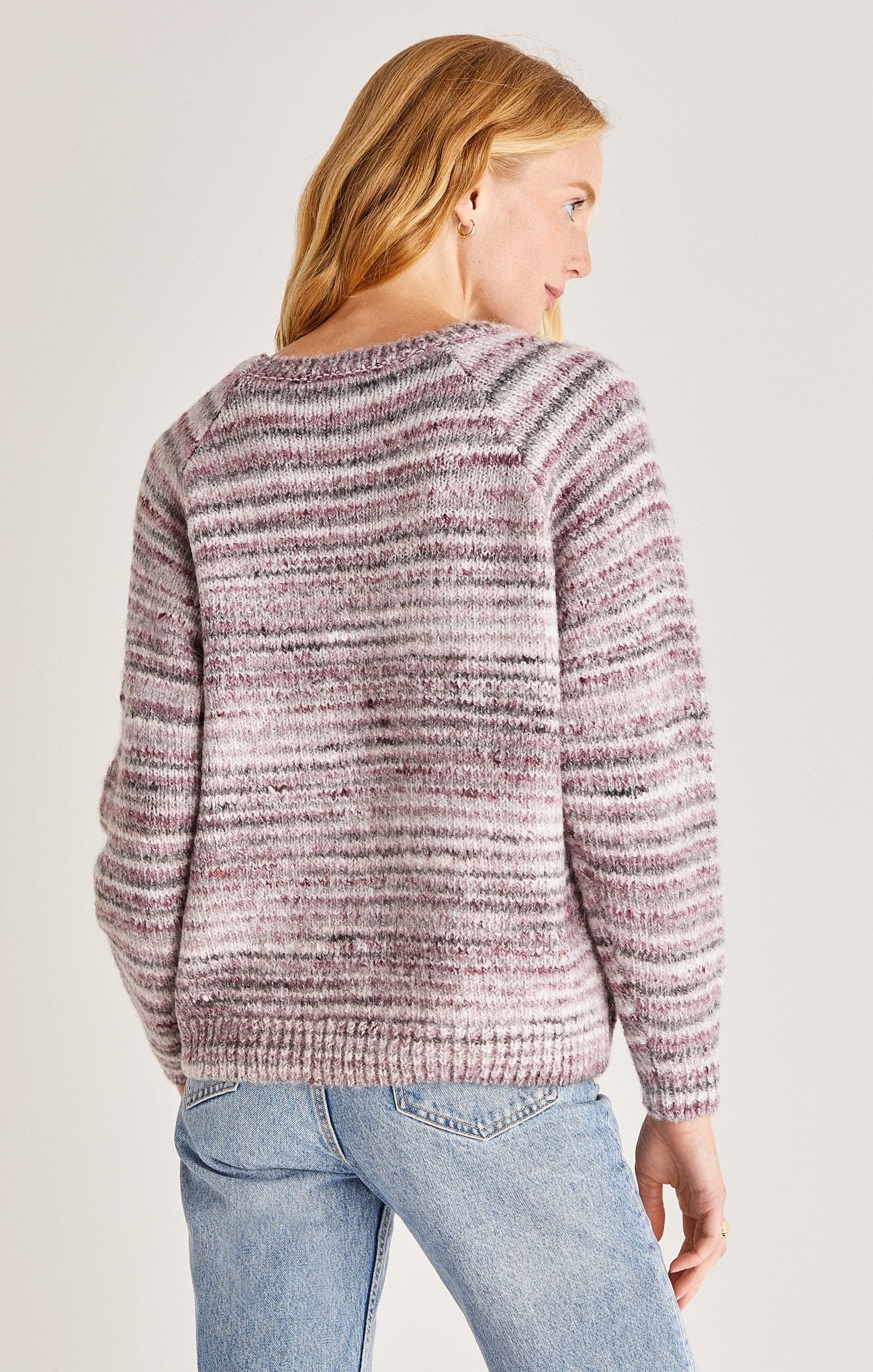 Alexa Stripe Sweater - Deep Plum