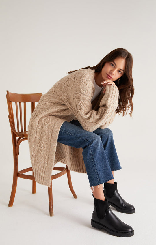 Kai Long Cardigan - Oatmeal Heather