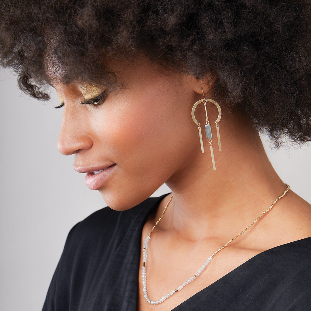 Dream Stone Labradorite/Gold Earrings