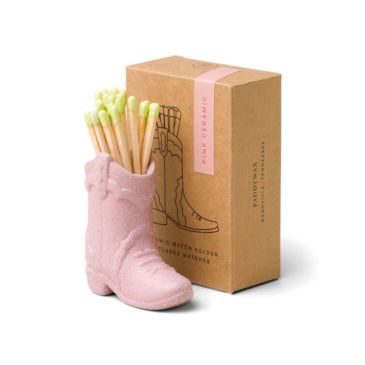 Match Holder Cowboy Boot - Pink