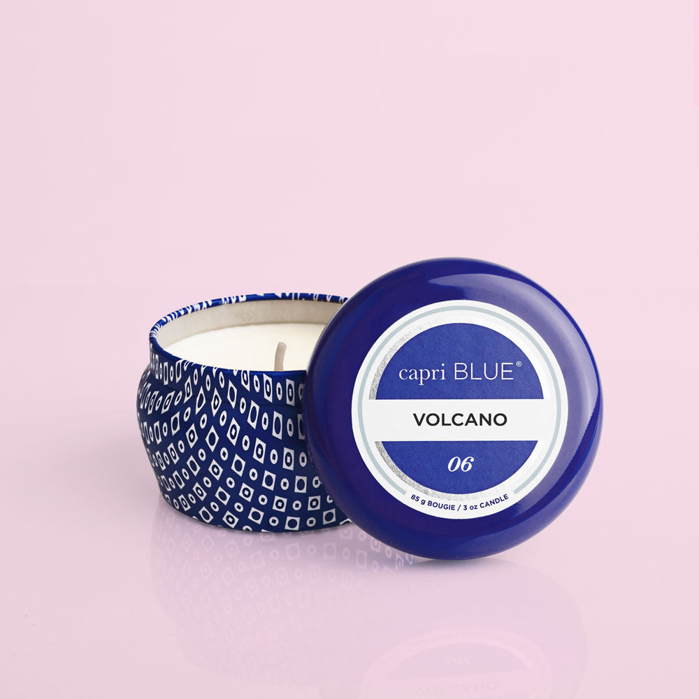 Blue Printed Mini Tin - Volcano